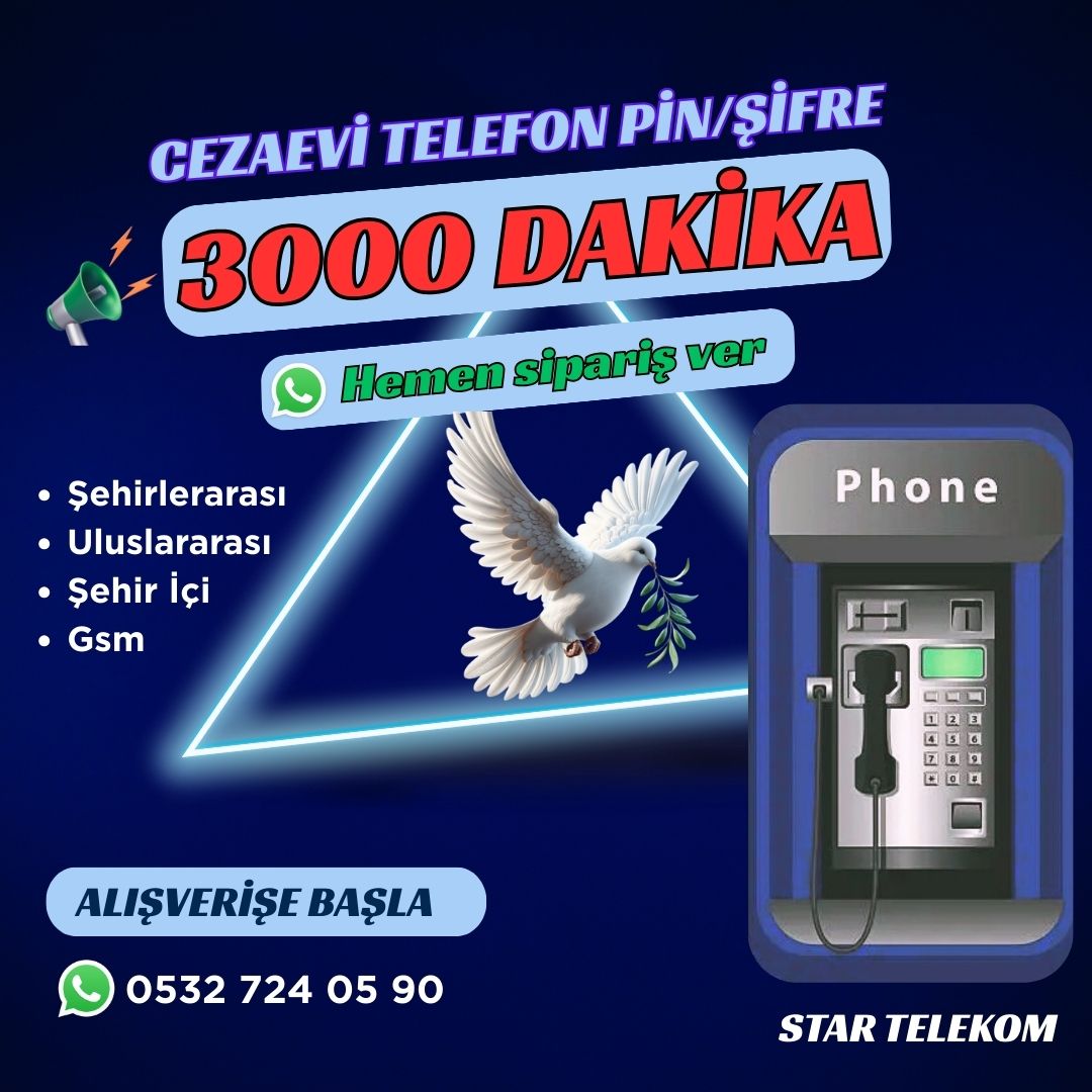 Açık Cezaevi Telefon Kartı 3000 Dakika