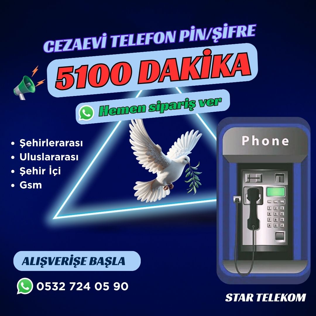Açık Cezaevi Telefon Kartı 5100 Dakika